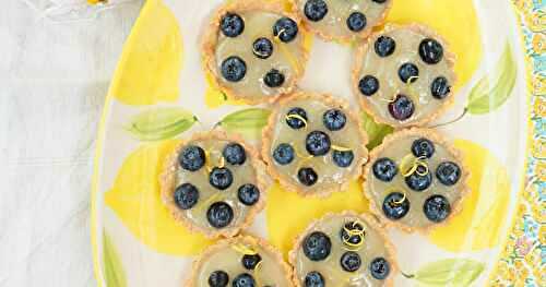 Tartelettes citron, myrtilles (vegan, dessert, goûter)