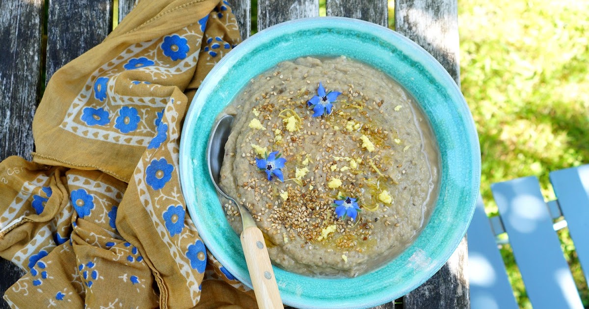 Caviar d'aubergines, sésame, citron, gingembre (amap, vegan, sans gluten)