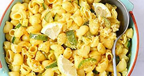 One pot pasta courgettes, coco, curry, gingembre (amap, pâtes, vegan)
