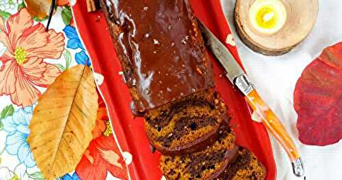 Cake marbré potimarron, chocolat, pumpkin spices (cake, goûter, dessert)