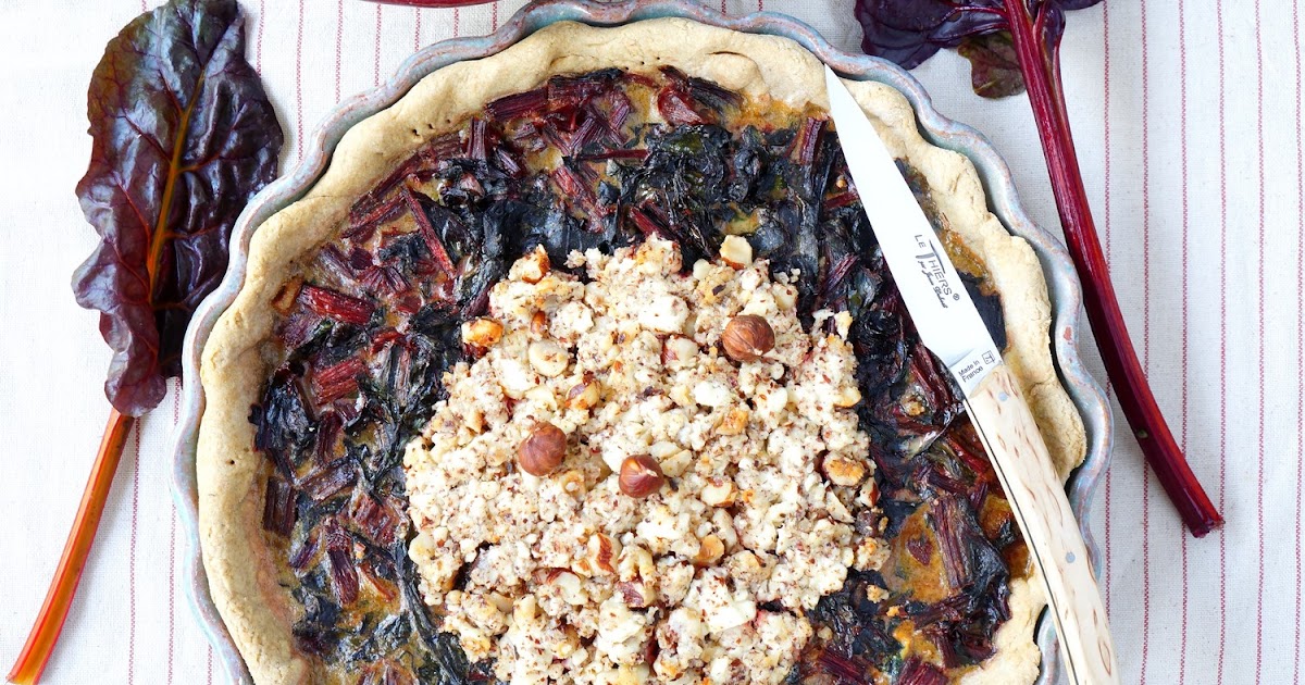 Quiche aux tiges et feuilles de betteraves, noisettes, chèvre frais (amap, veggie, tarte)