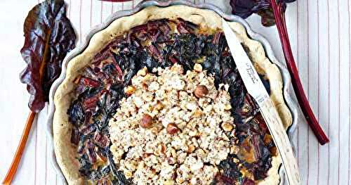 Quiche aux tiges et feuilles de betteraves, noisettes, chèvre frais (amap, veggie, tarte)