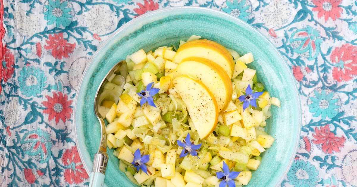 Salade fenouil, pomme, bourrache (salade, cru, amap, vegan)