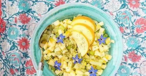 Salade fenouil, pomme, bourrache (salade, cru, amap, vegan)