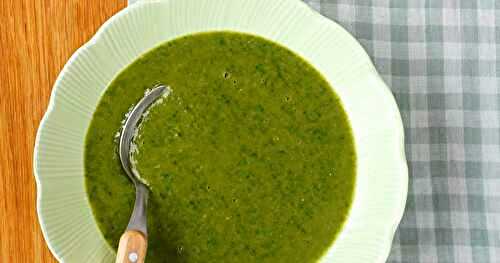 Velouté blettes, miso, gingembre et oeufs marinés au soja (amap, soupe, veggie)