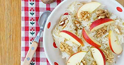 Salade de choucroute, pomme, noix, cumin (salade, lactofermentation, Alsace)