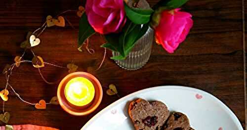 Cookie coeur chocolat et cranberries (goûter, dessert)