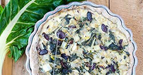 Quiche blettes, olives noires, parmesan (quiche, veggie)