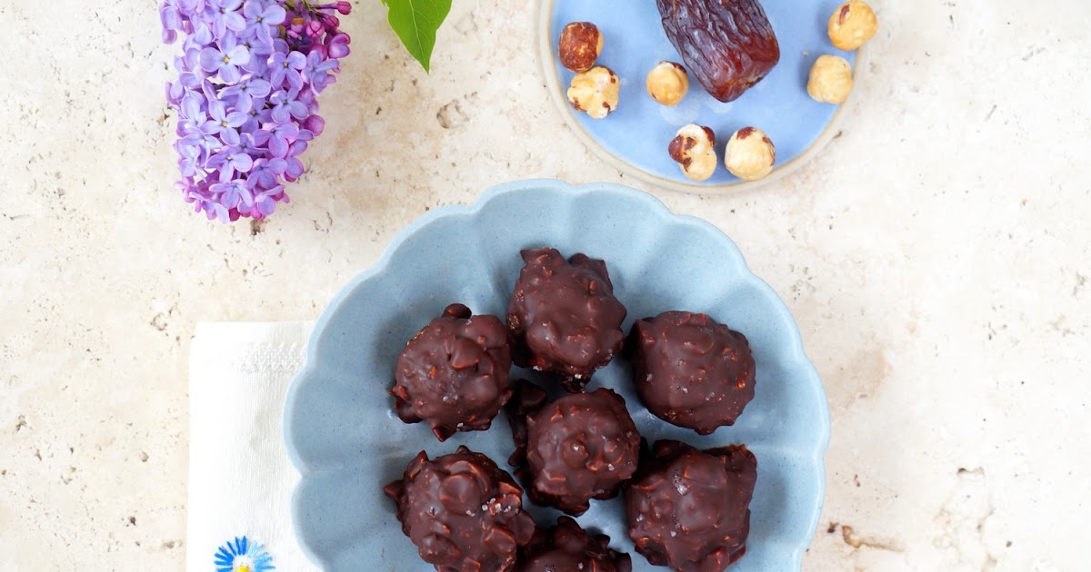 Rochers dattes et noisettes (goûter, dessert, vegan, sans gluten)