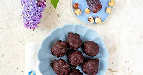 Rochers dattes et noisettes (goûter, dessert, vegan, sans gluten)