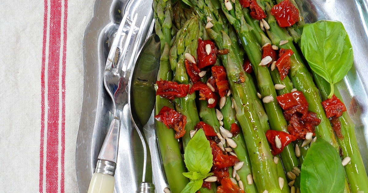 Asperges vertes, tomates séchées (vegan, amap, sans gluten)