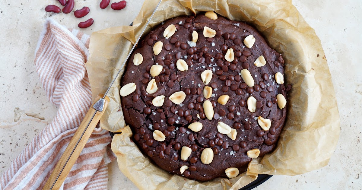 Brownie chocolat, haricots rouges, cacachuètes (gâteau, goûter, dessert, sans gluten)