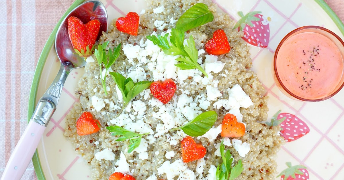 Salade quinoa, fraises, feta