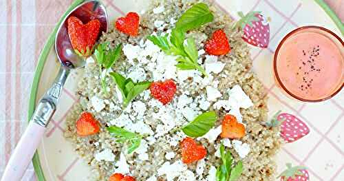 Salade quinoa, fraises, feta