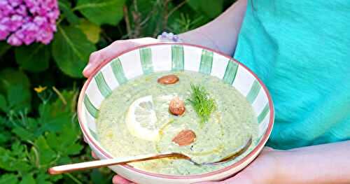 Soupe courgettes, fenouil, amandes (soupe, amap, vegan, sans gluten)