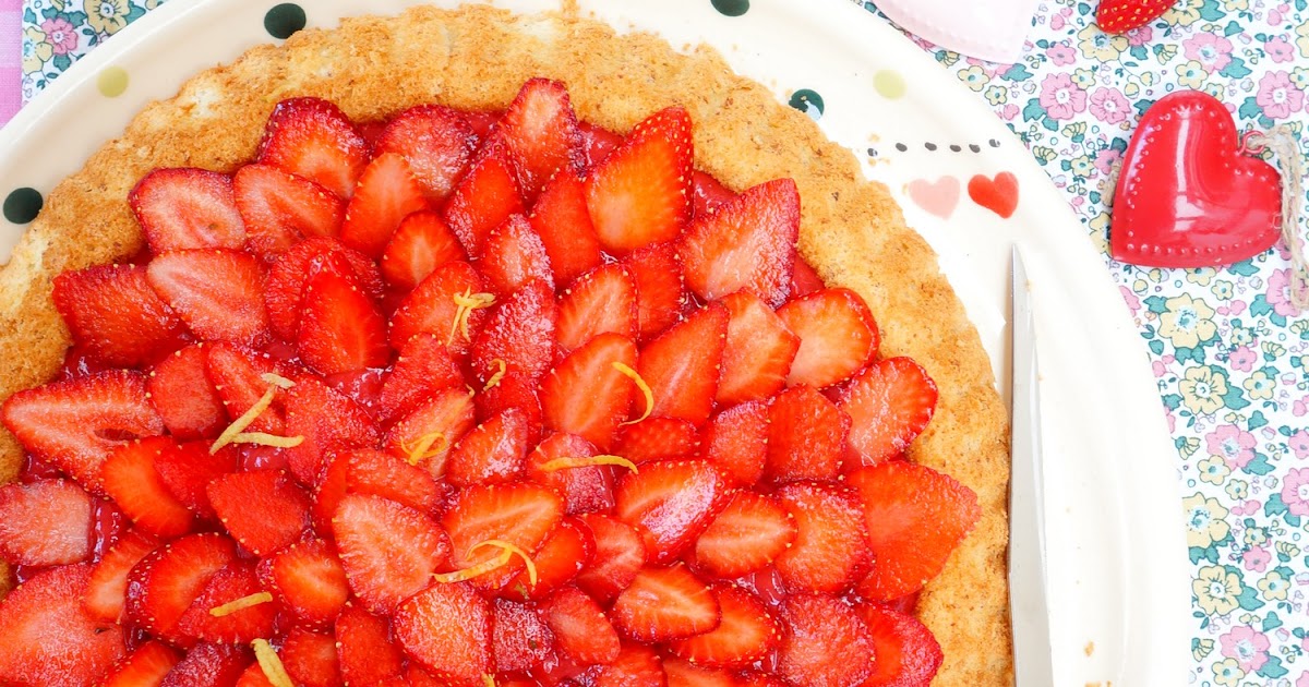 Tarte renversée citron, amandes, fraises (dessert, goûter, sans lactose)