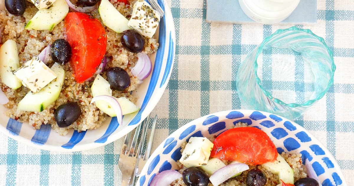 Quinoa comme une salade grecque vegan (amap, vegan, salade, sans gluten)