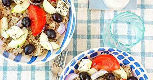 Quinoa comme une salade grecque vegan (amap, vegan, salade, sans gluten)