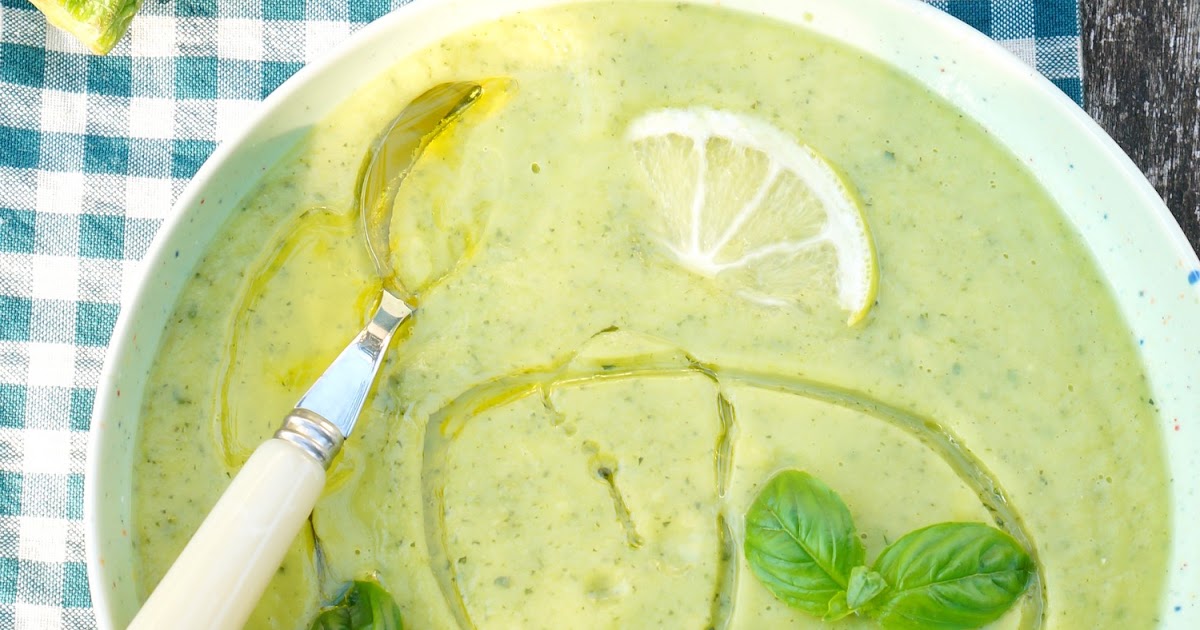 Soupe courgettes, basilic, citron (soupe, amap, vegan)