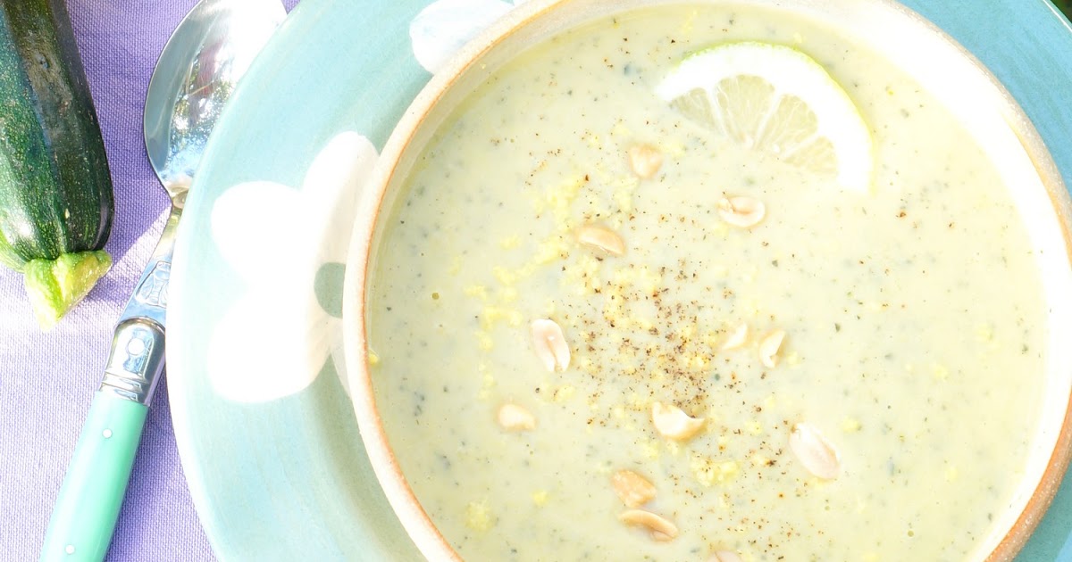 Soupe courgettes, cacahuètes, citron (soupe, amap, vegan, sans gluten)