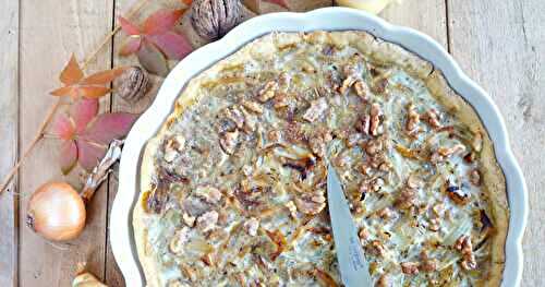 Quiche oignons et noix (quiche, veggie, sans lactose, amap)