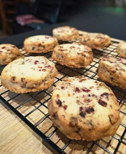 Shortbreads aux cranberries et pistaches