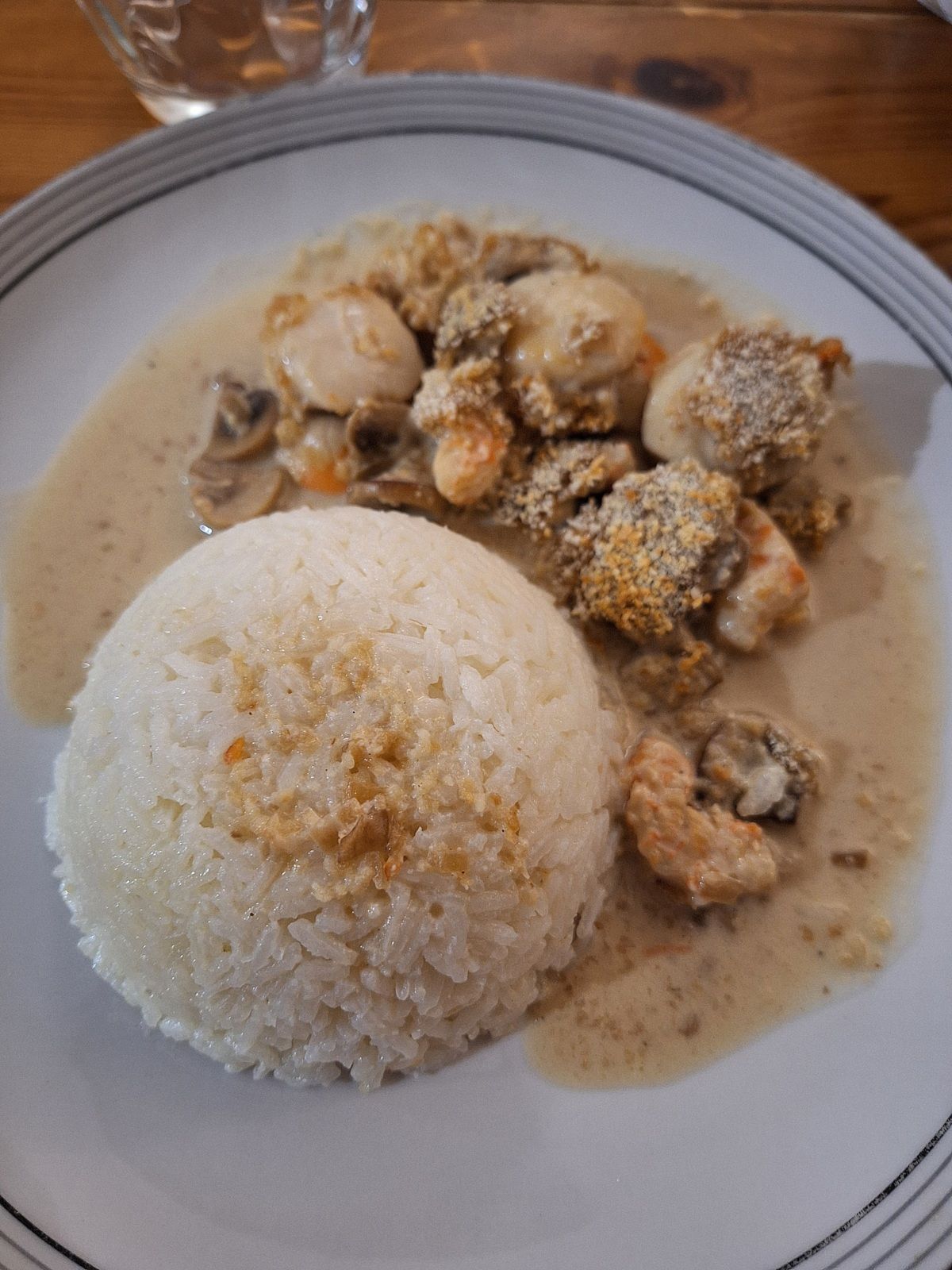 Gratin de st Jacques et crevettes