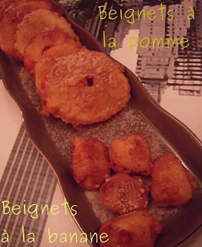 BEIGNETS À LA POMME ET BEIGNETS À LA BANANE