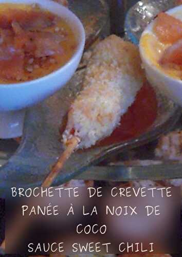 BROCHETTES DE CREVETTES À LA NOIX DE COCO