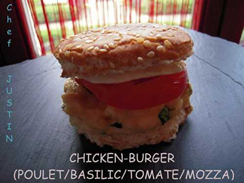 CHICKEN BURGER (POULET, BASILIC, TOMATE, MOZZA)