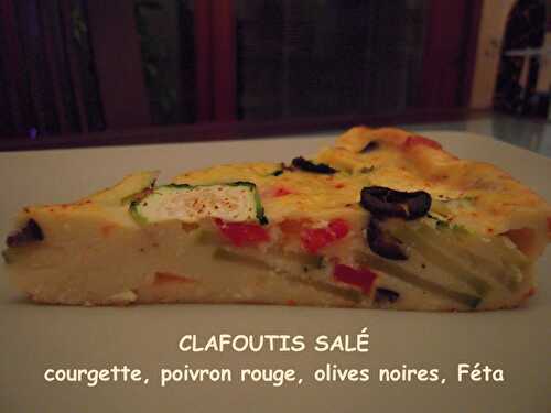 CLAFOUTIS SALÉ À LA COURGETTE, OLIVES, FÉTA & POIVRON ROUGE