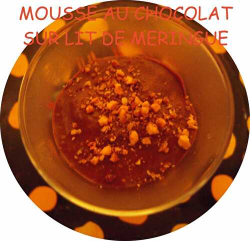 MOUSSE AU CHOCOLAT SUR LIT DE MERINGUE