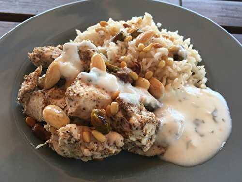 POULET ET RIZ LIBANAIS AUX 7 ÉPICES, SAUCE AU YAOURT - AU THERMOMIX