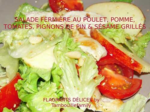 SALADE FERMIÈRE (poulet, tomate, salade, pignons de pin et sésame grillés)