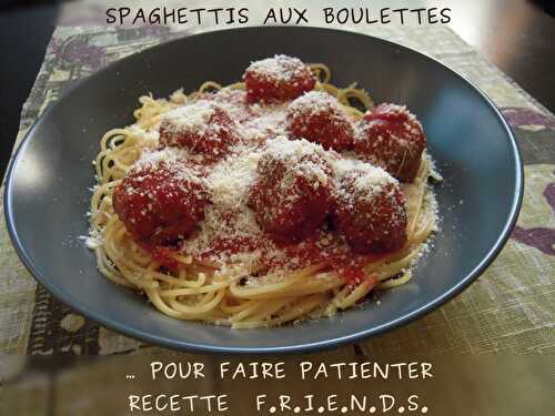 SPAGHETTIS AUX BOULETTES DE BOEUF (AU PARMESAN) POUR FAIRE PATIENTER (F.R.I.E.N.D.S.)