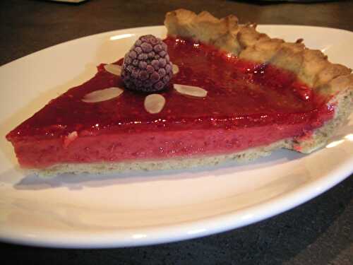 TARTE MIROIR AUX FRAMBOISES SUR LIT DE CITRON