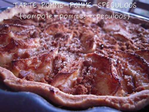 TARTE POMME-POMME-SPECULOOS (compote de pommes-pommes-speculoos)