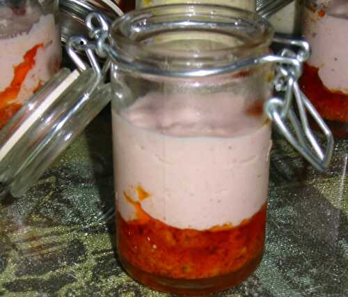 VERRINES MOUSSE DE JAMBON & PESTO DE TOMATES CONFITES