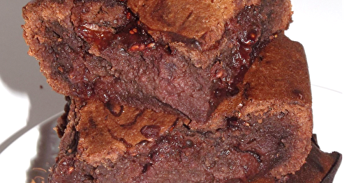 Brownie chocolat noir à la confiture de framboise