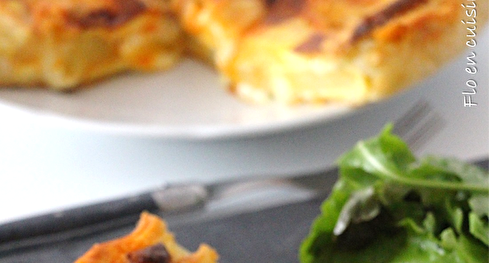 Quiche munster, chorizo et pomme de terre