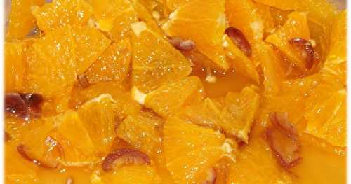 Salade d'orange au miel et aux dattes