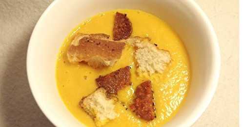 Velouté de carottes au chorizo et ses croûtons au chorizo