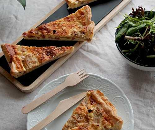 Quiche oignon allumettes de porc