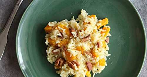Riz crémeux à la butternut et aux noix de pécan