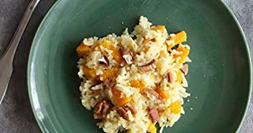 Riz crémeux à la butternut et aux noix de pécan