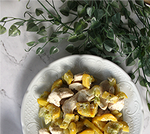 Recette facile de poulet aux courgettes jaunes et oignon rouge – savoureuse et légère