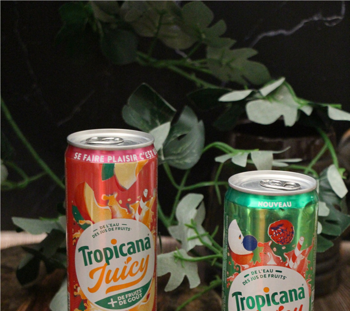 J'ai testé : Tropicana Juicy Pêche & Pomme Cassis Framboise
