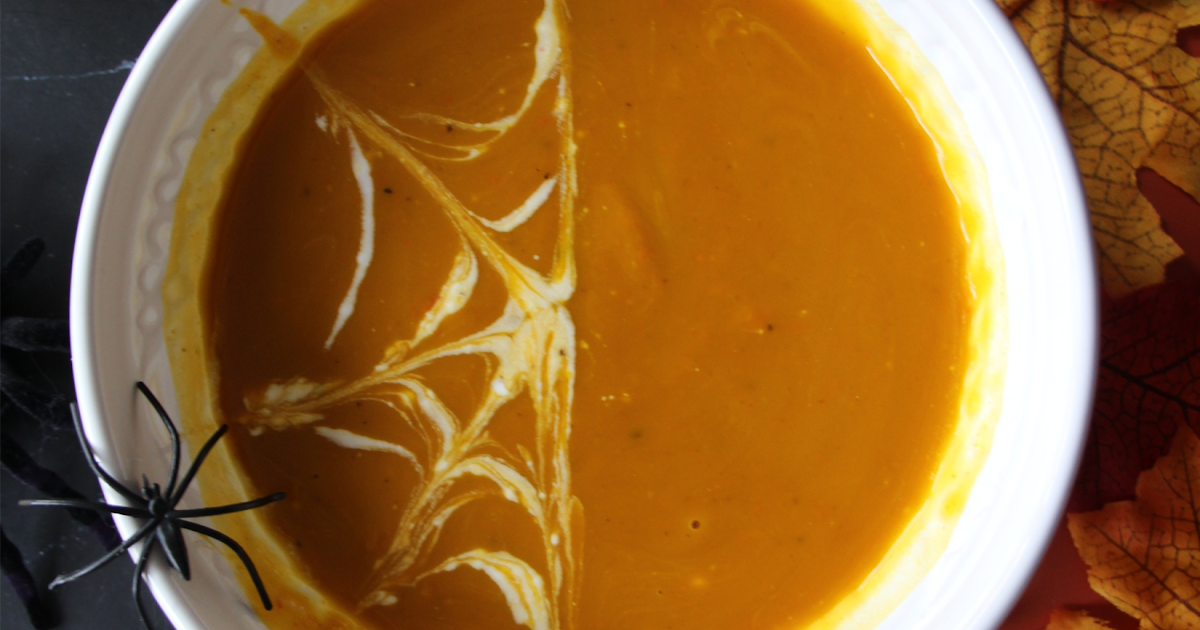 Soupe de potimarron aux marrons pour l'automne et Halloween