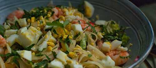 Salade fenouil, ananas, crevettes