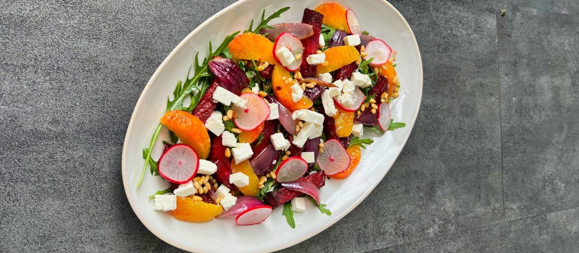 Salade de betterave rouge et orange sanguine